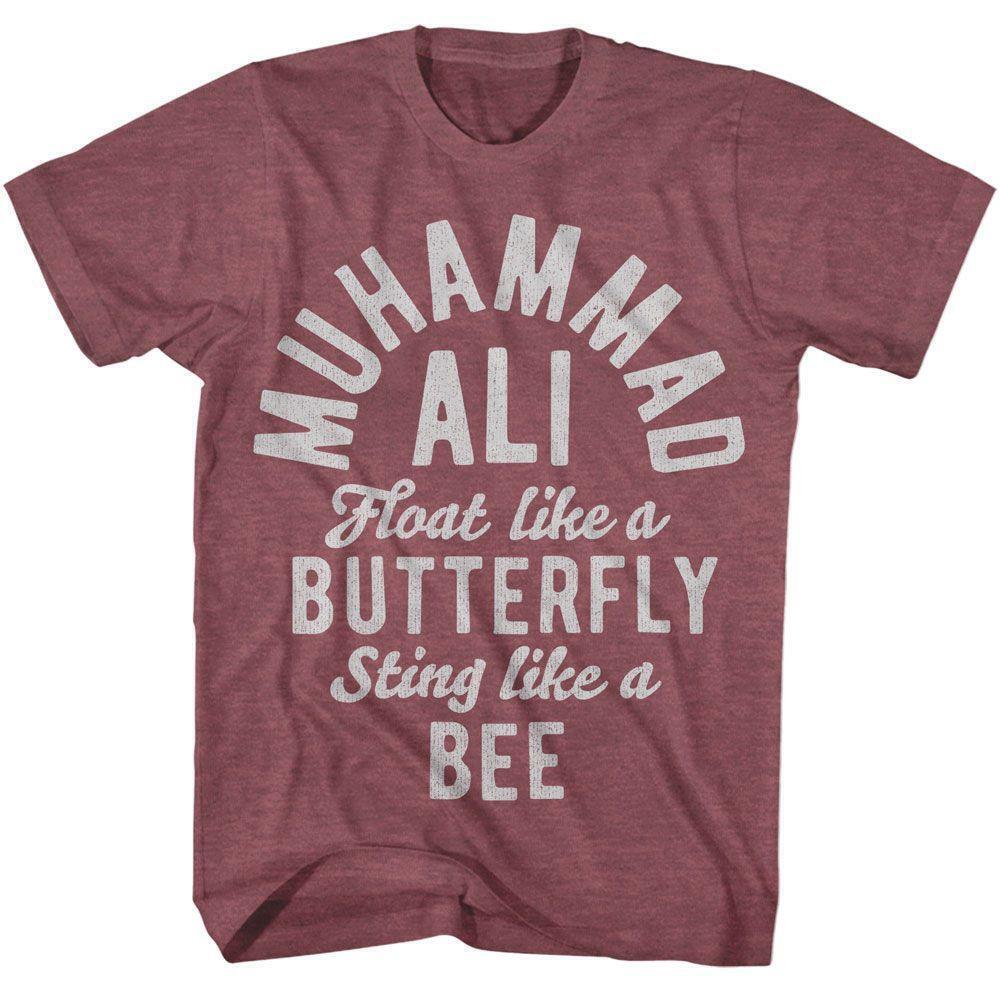 Muhammad Ali Butterfly Bee Maroon Heather T Shirt